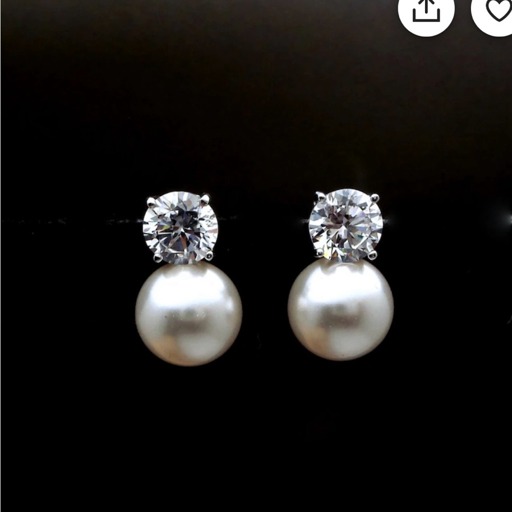Diamond and Pearl Earrings - Never Worn